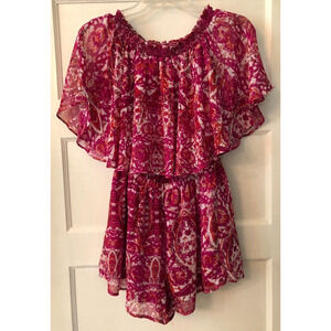 Show Me Your Mumu, Women's Rosarita Romper, Pomegranate Punch, Pink, Size Medium